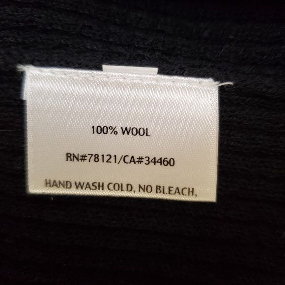 Eileen Fisher Vintage Black Italian Wool Rib Knit Sweater Tank Scoop Neck Sz XL - Picture 6 of 6